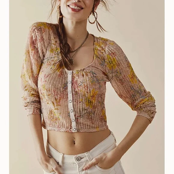 Free People Angelina Lace Top BNWT - Picture 2 of 14